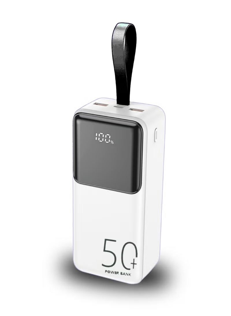 ELTRAZONE 50000mAh Power Bank with 22.5W Fast Charging | 2 USB Ports & Type-C PD | High-Capacity Portable Charger for iPhone, Samsung, iPad & More | Outdoor & Home Use – White - Image 1